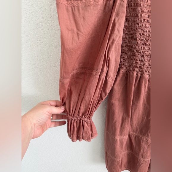 Reformation Dunes Square Neck Smocked Mini Dress size 4 - Picture 4 of 7